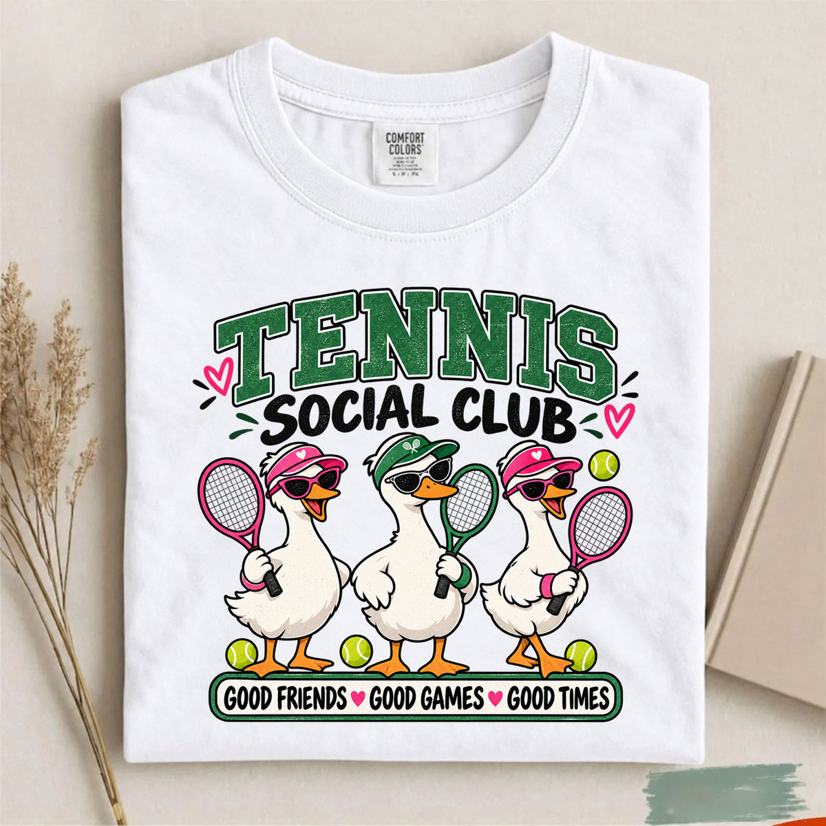 Comfort Colors Tennis Social Club Graphic T-Shirt for Women