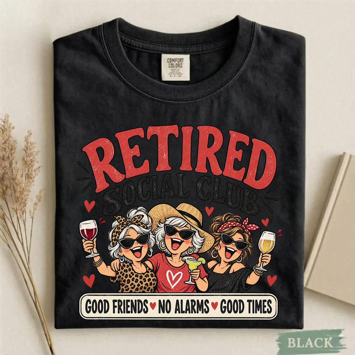 Comfort Colors Retired Social Club Funny Retirement T-Shirt