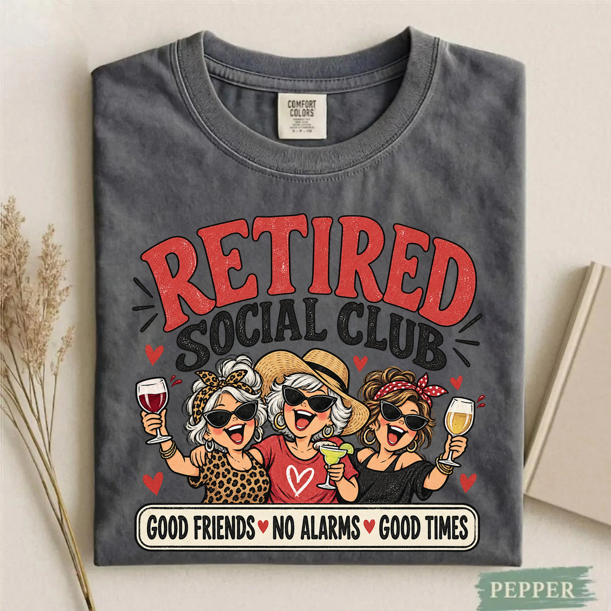 Comfort Colors Retired Social Club Funny Retirement T-Shirt