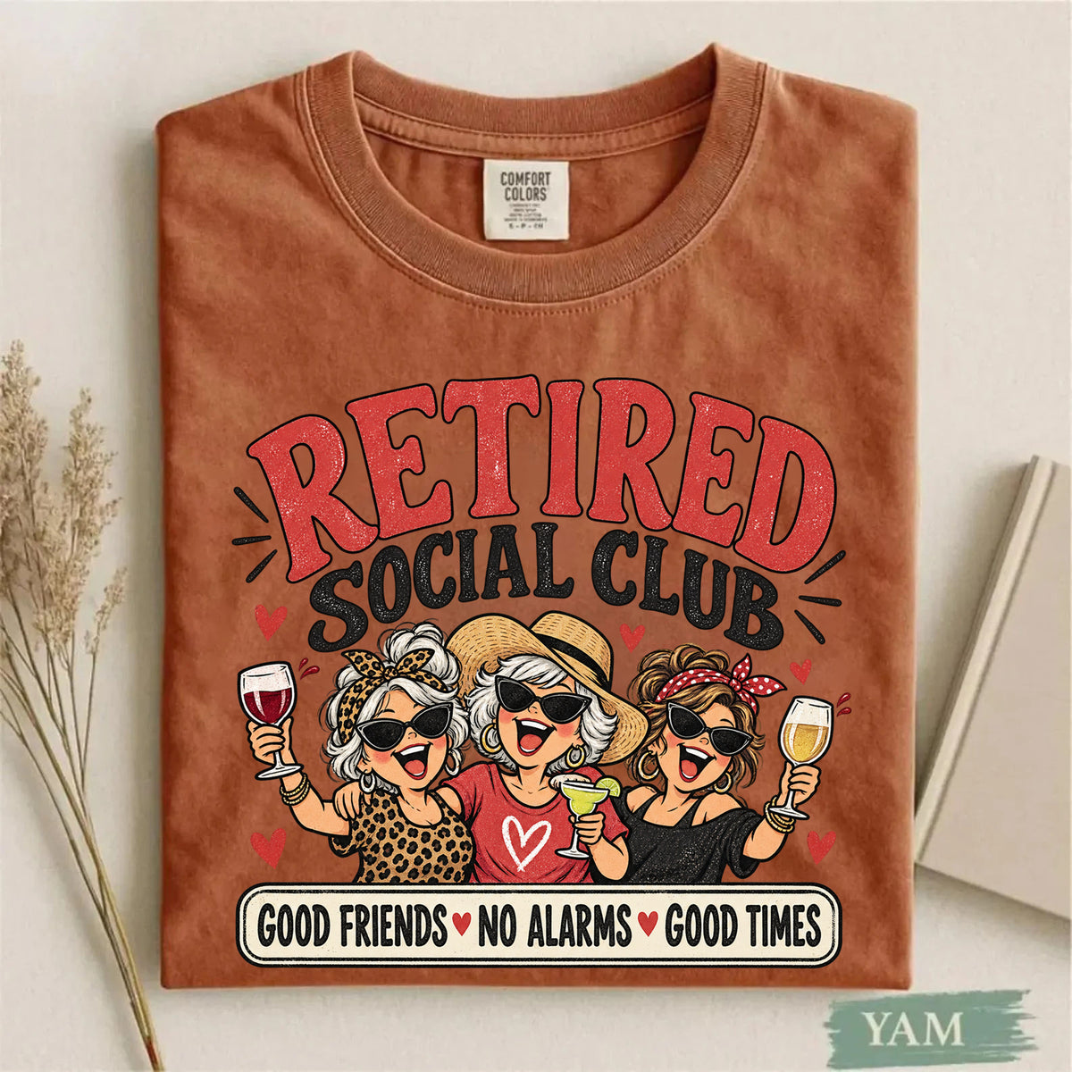 Comfort Colors Retired Social Club Funny Retirement T-Shirt