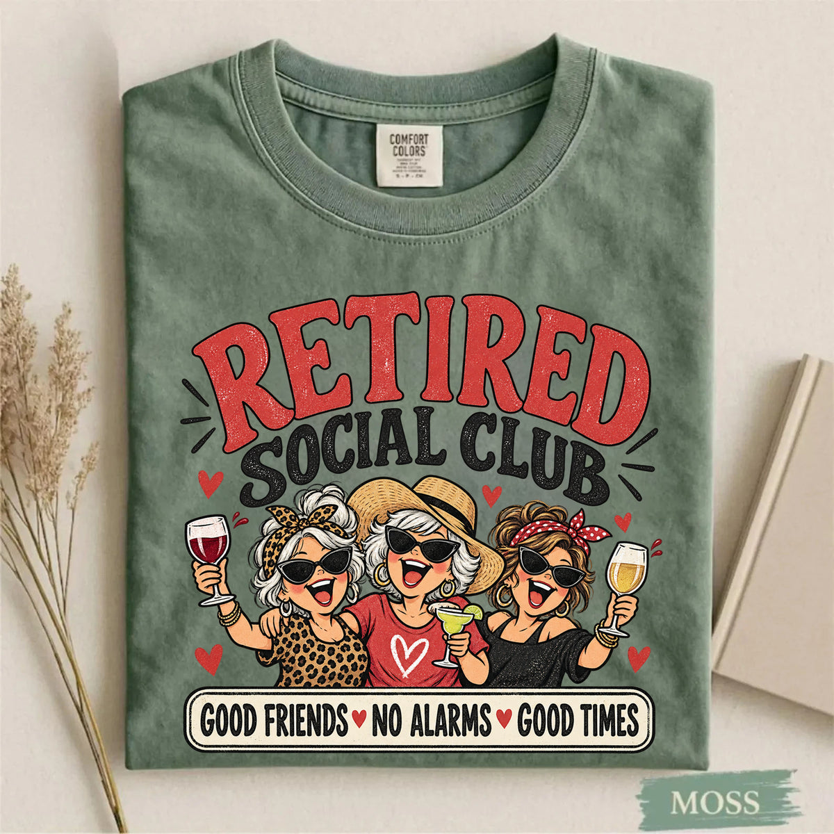 Comfort Colors Retired Social Club Funny Retirement T-Shirt