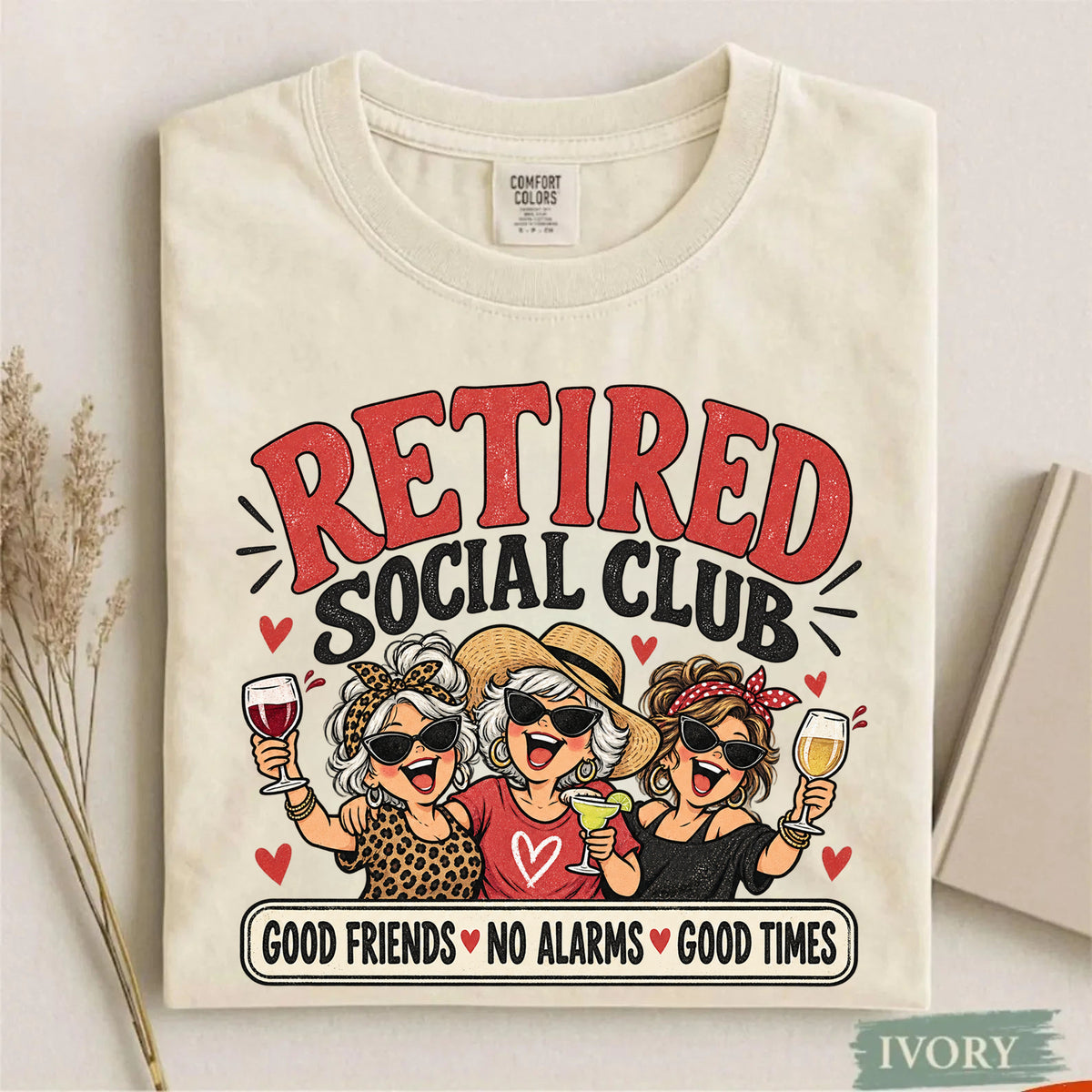 Comfort Colors Retired Social Club Funny Retirement T-Shirt