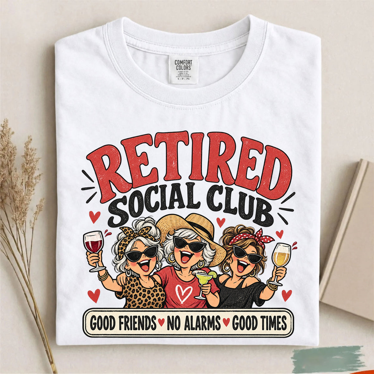 Comfort Colors Retired Social Club Funny Retirement T-Shirt