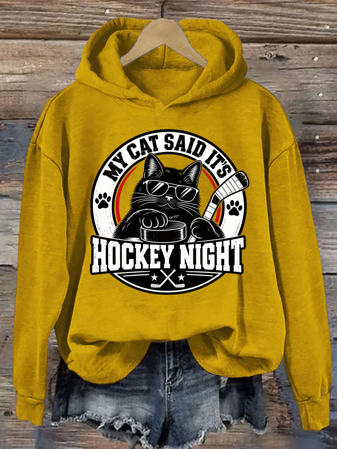 My Cat Said It's Hockey Night – Funny Cat Hockey Hoodie