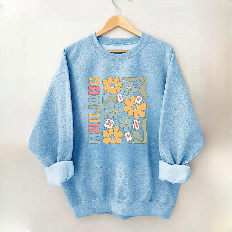 Boho Mahjong Love,Floral Mahjong  Sweatshirt