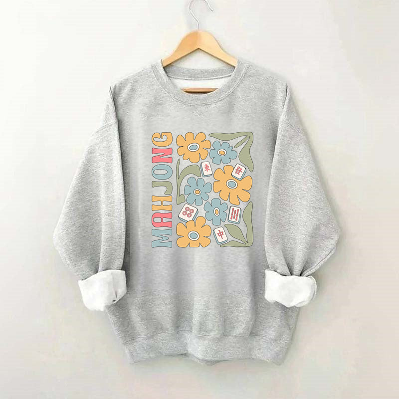 Boho Mahjong Love,Floral Mahjong  Sweatshirt