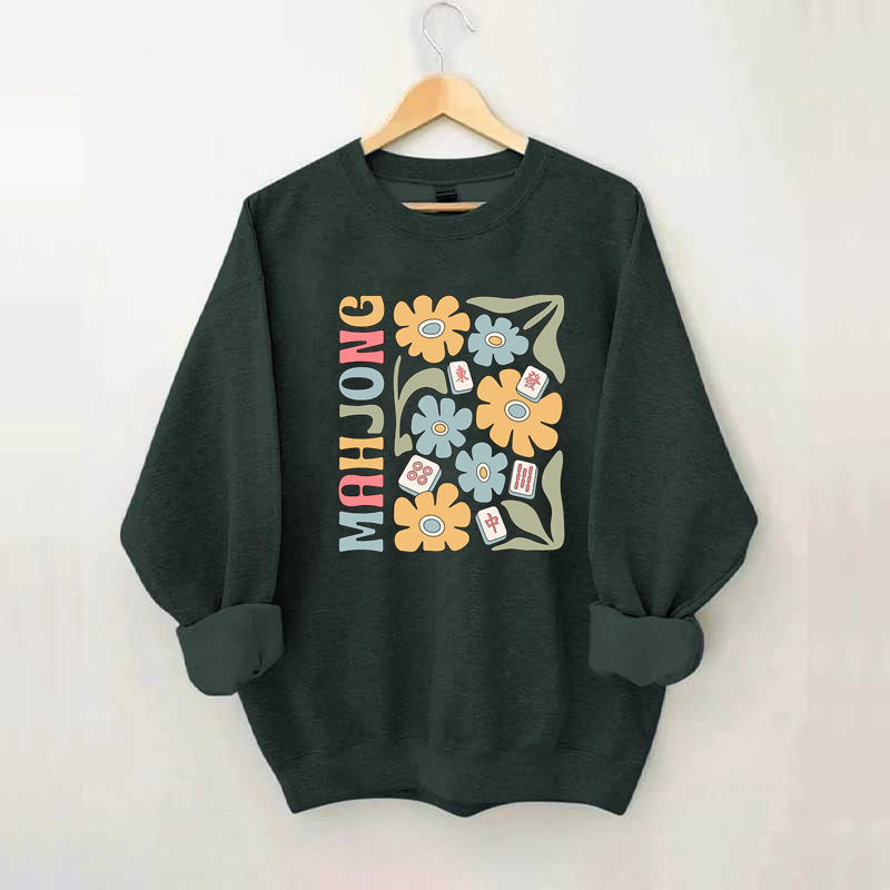 Boho Mahjong Love,Floral Mahjong  Sweatshirt