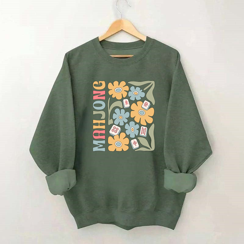 Boho Mahjong Love,Floral Mahjong  Sweatshirt