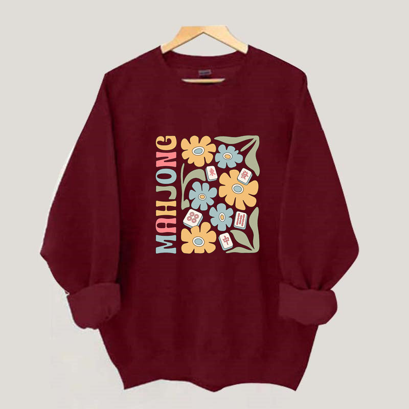 Boho Mahjong Love,Floral Mahjong  Sweatshirt