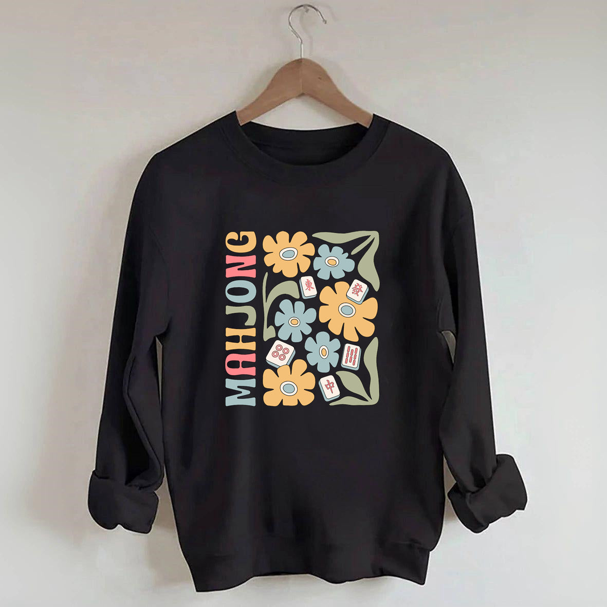 Boho Mahjong Love,Floral Mahjong  Sweatshirt