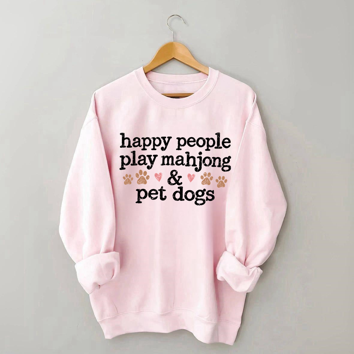 Happy People Play Mahjong & Pet Dogs Sweatshirt