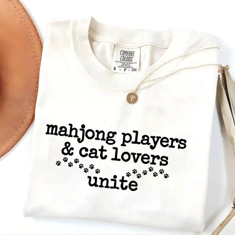 Mahjong Players & Cat Lovers Unite T-Shirt