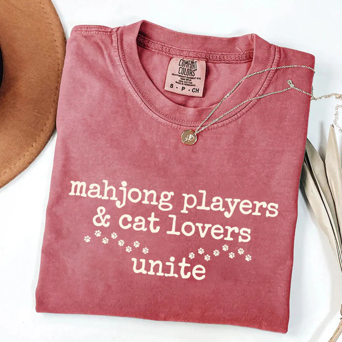 Mahjong Players & Cat Lovers Unite T-Shirt
