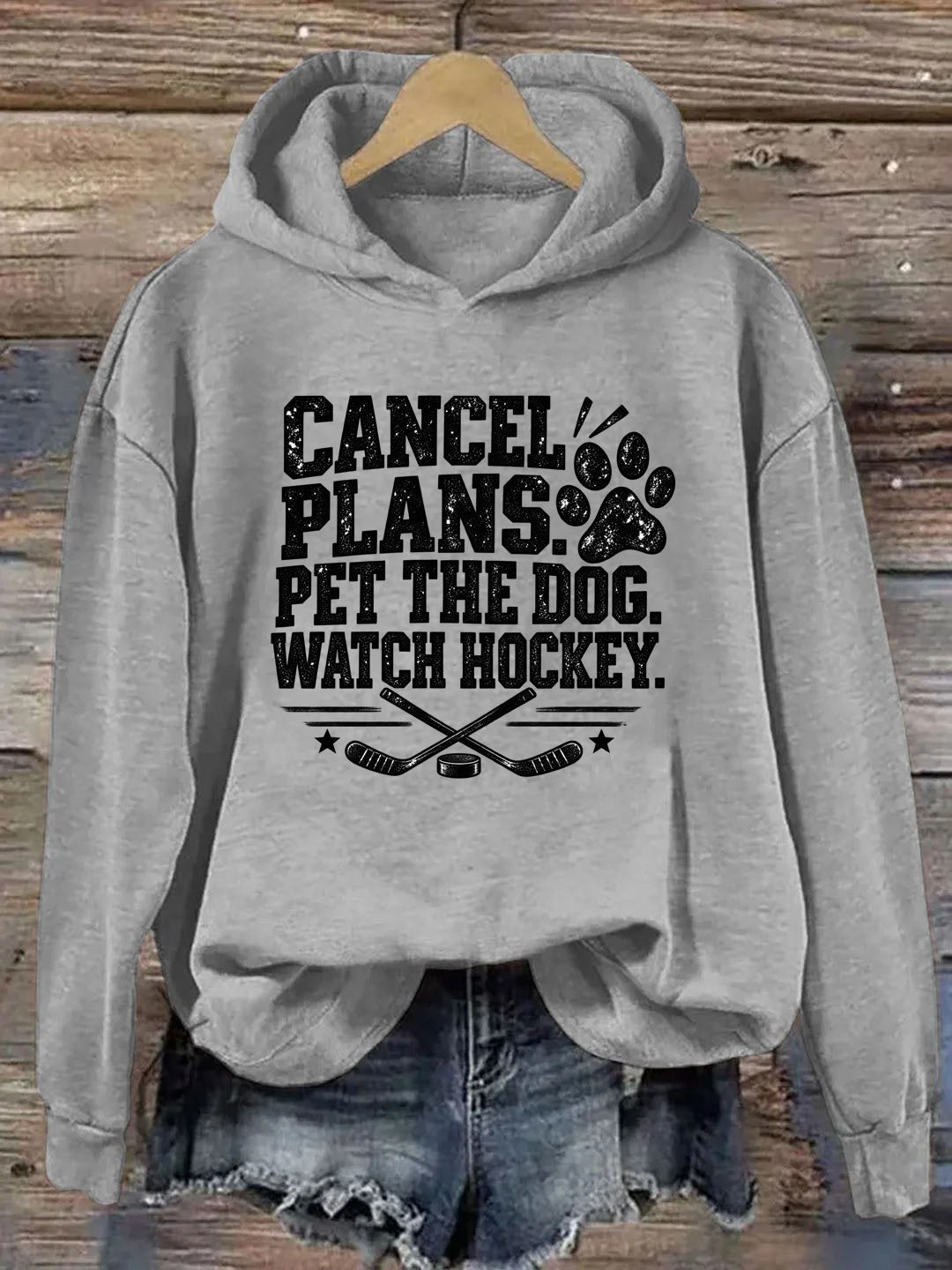 Cancel. Plans. Pet the Dog Watch Hockey. Funny Hockey Hoodie