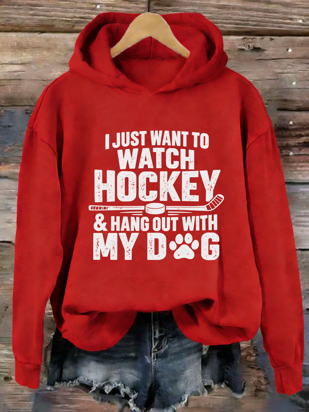 I Just Want to Watch Hockey & Hang Out With My Dog Hoodie