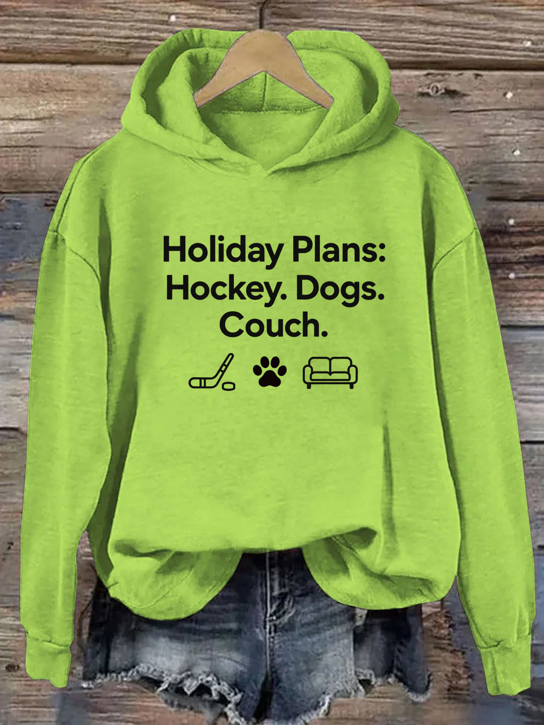 Holiday Plans: Hockey. Dogs. Couch Vintage-Style Hockey Hoodie