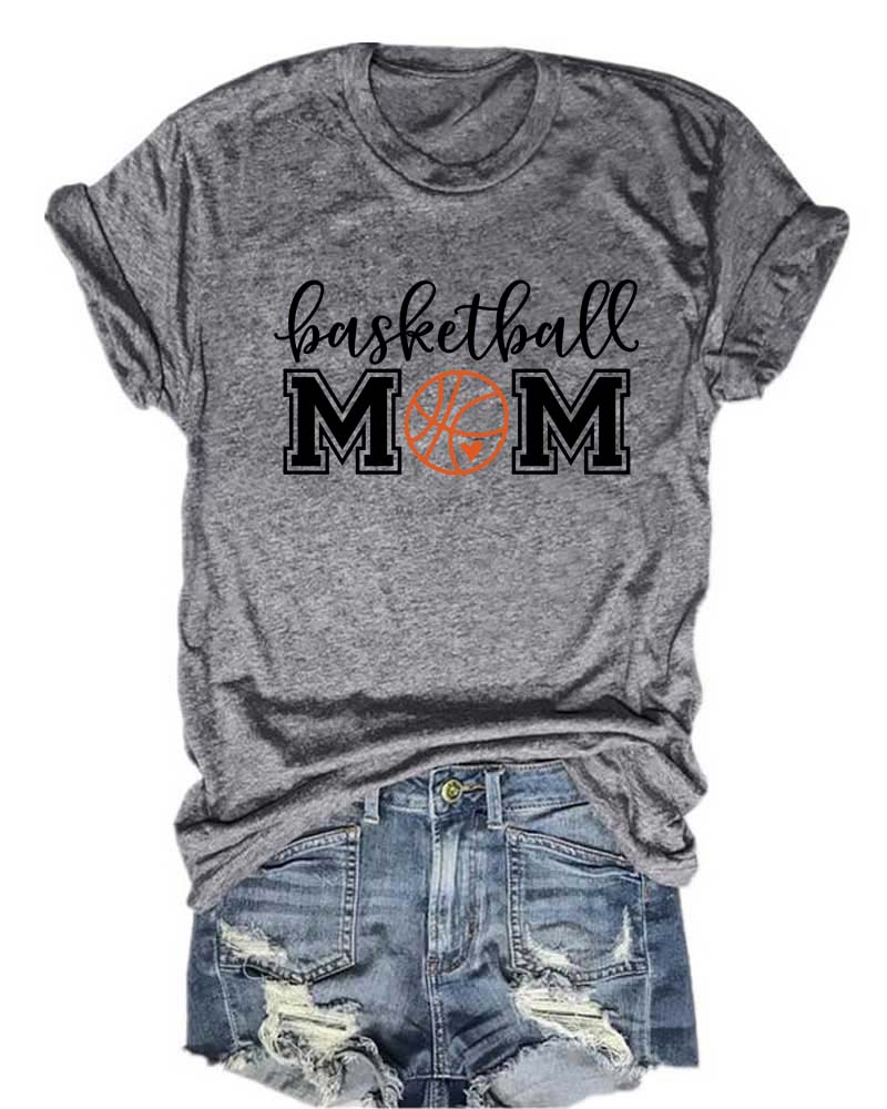 Basketball Mom Printed T-Shirt