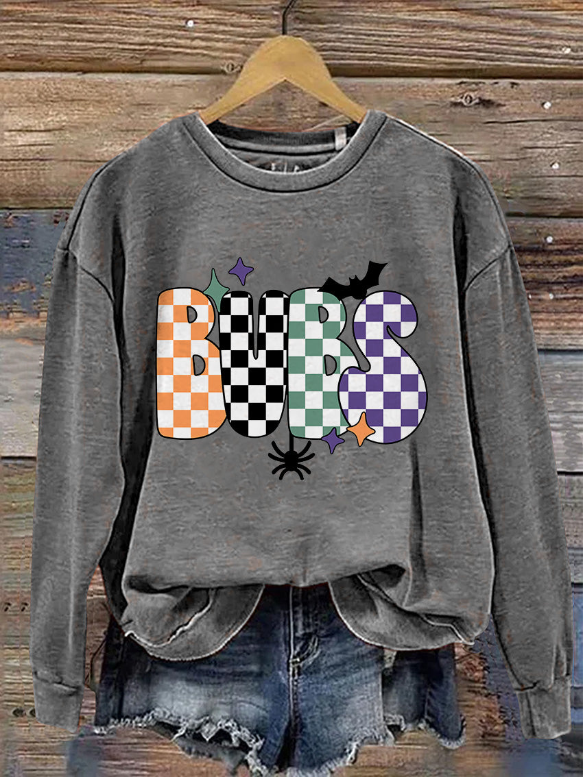 Halloween Bubs Casual Print Sweatshirt