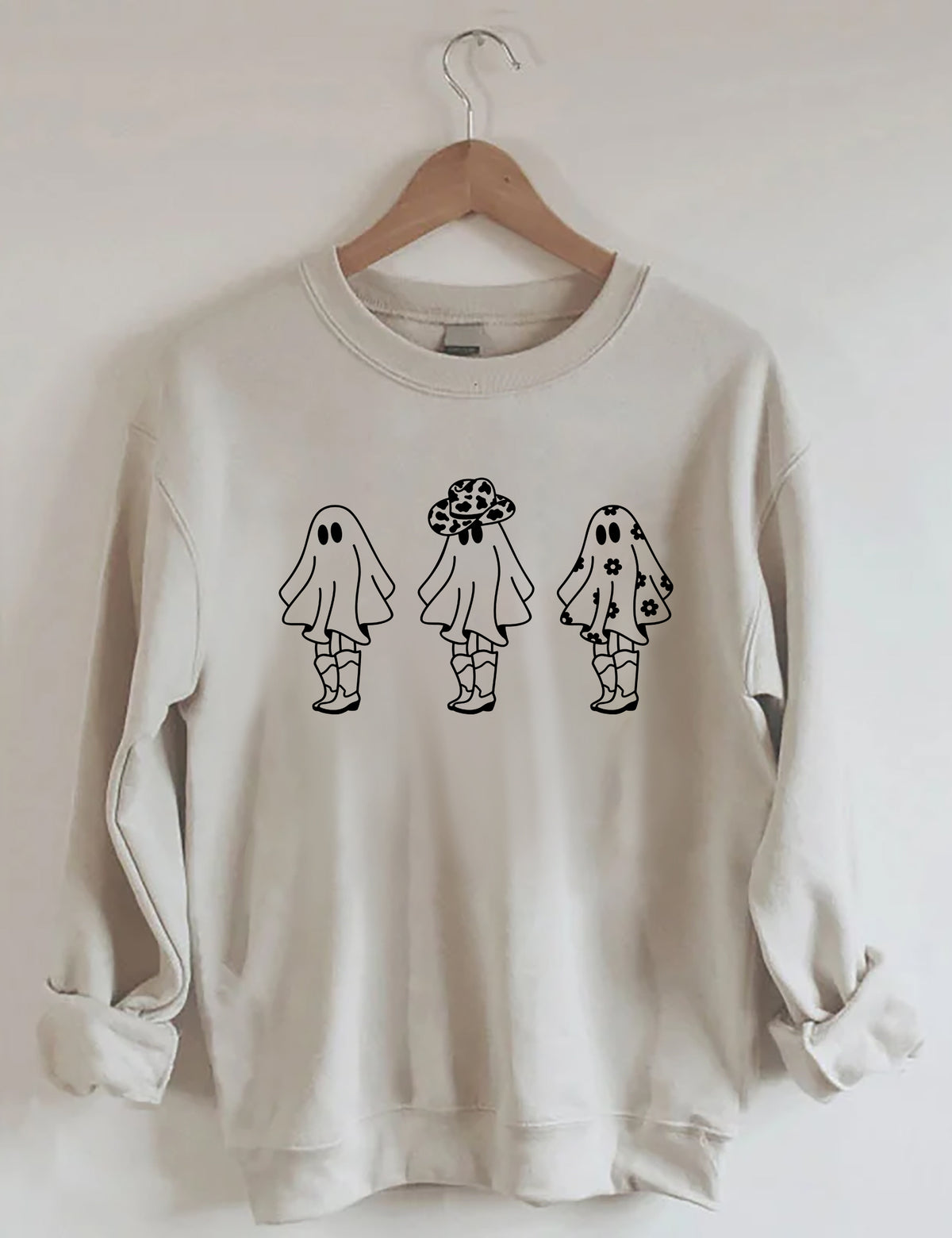 Ghost Outline Spooky Season Sweatshirt