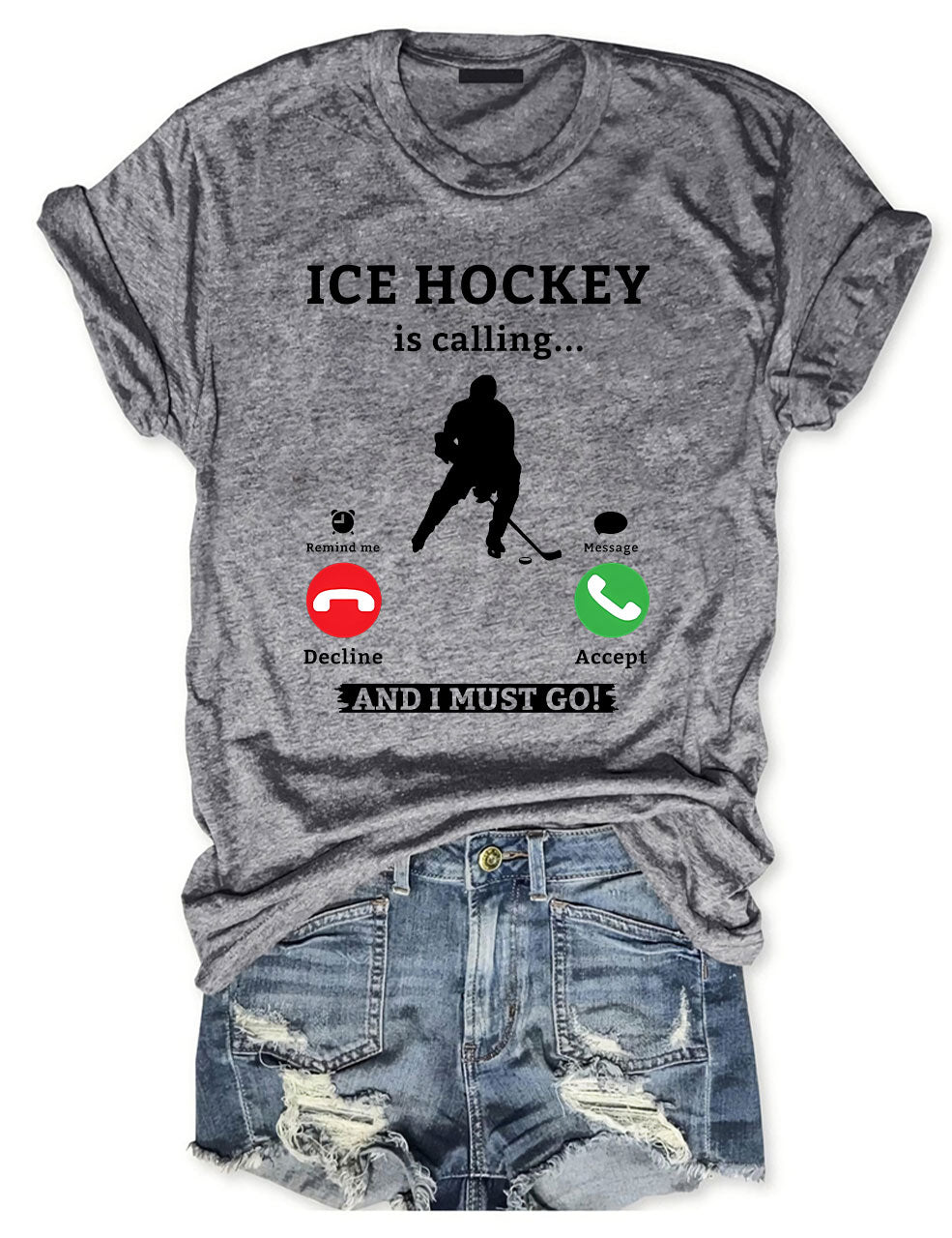 Ice Hockey Is Calling Phone T-shirt