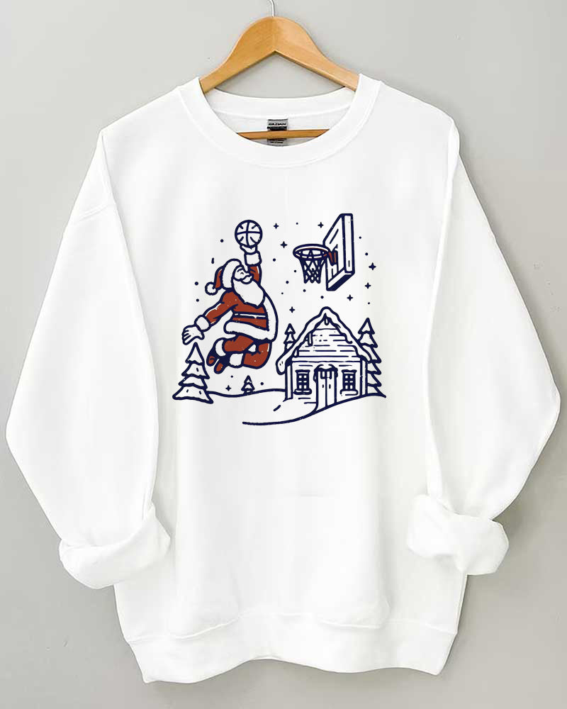 Basketball Santa Christmas Crewneck Sweatshirt