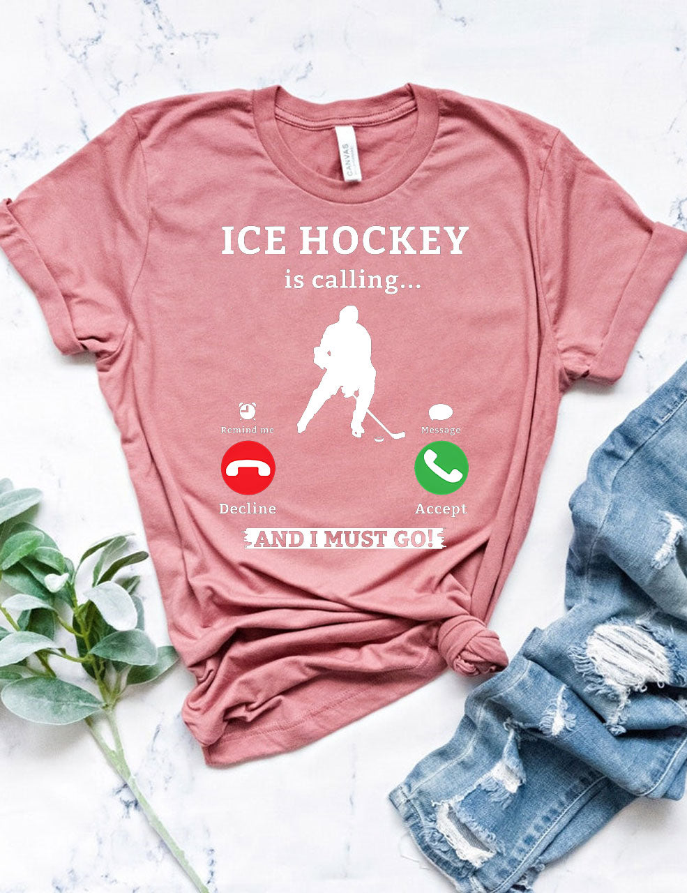 Ice Hockey Is Calling Phone T-shirt