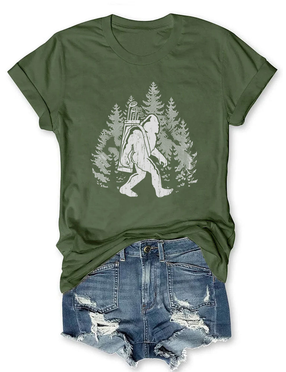 Funny Sasquatch Golfing T-shirt