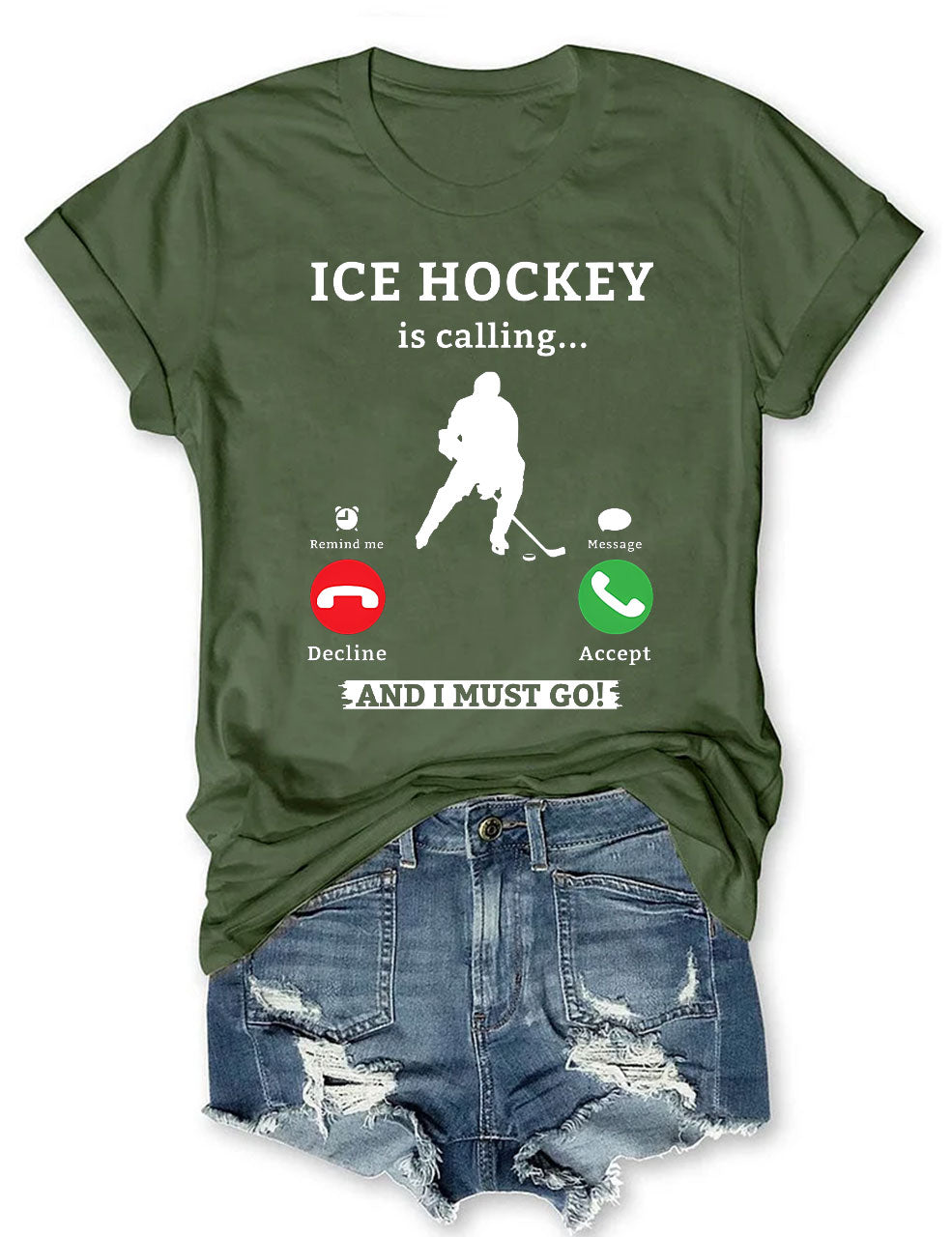 Ice Hockey Is Calling Phone T-shirt