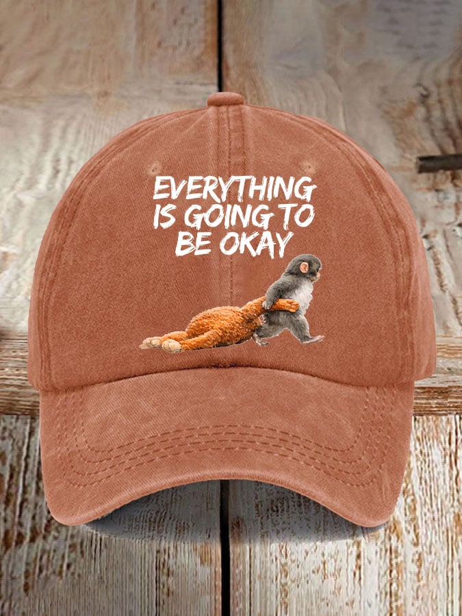 Unisex Baby Monkey Punch Printed Hat