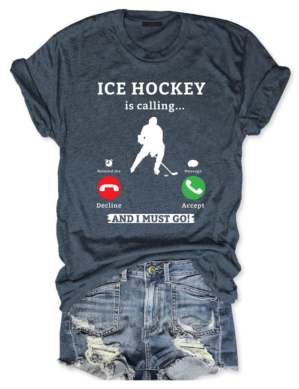 Ice Hockey Is Calling Phone T-shirt