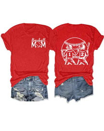 Personalized Baseball Mom 2 Boys T-Shirt