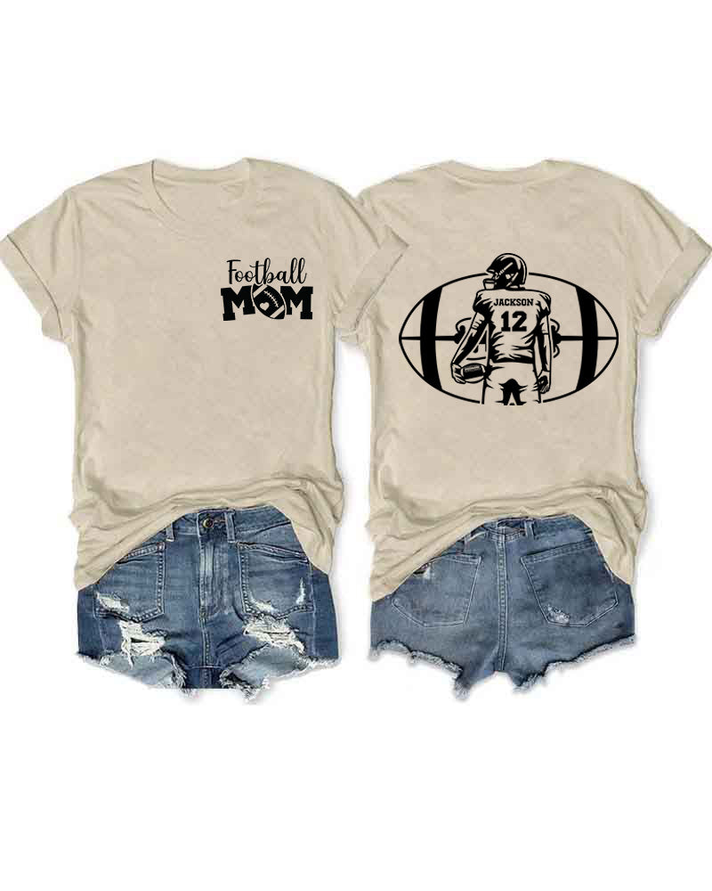Personalized Football Mom T-Shirt