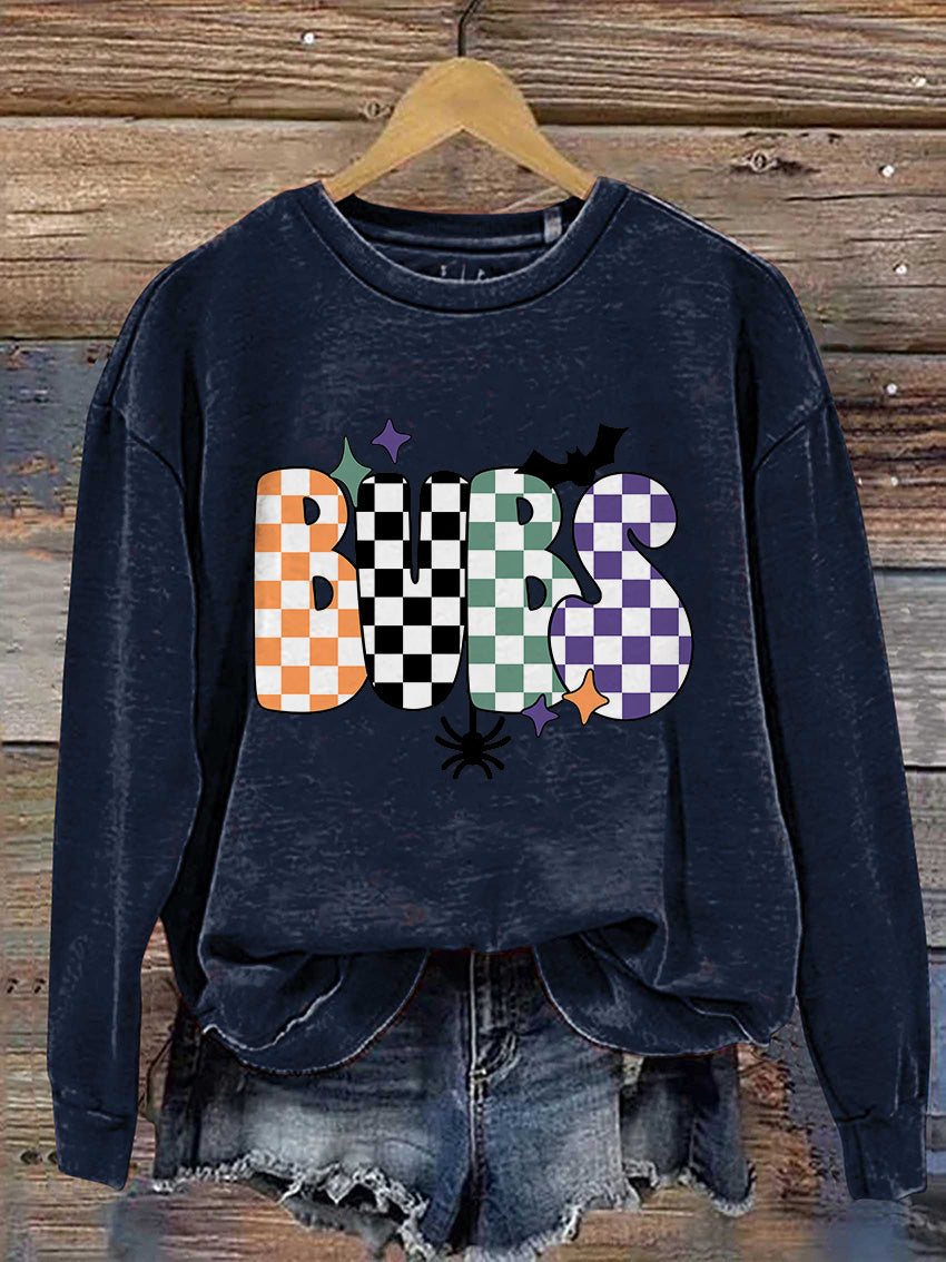 Halloween Bubs Casual Print Sweatshirt