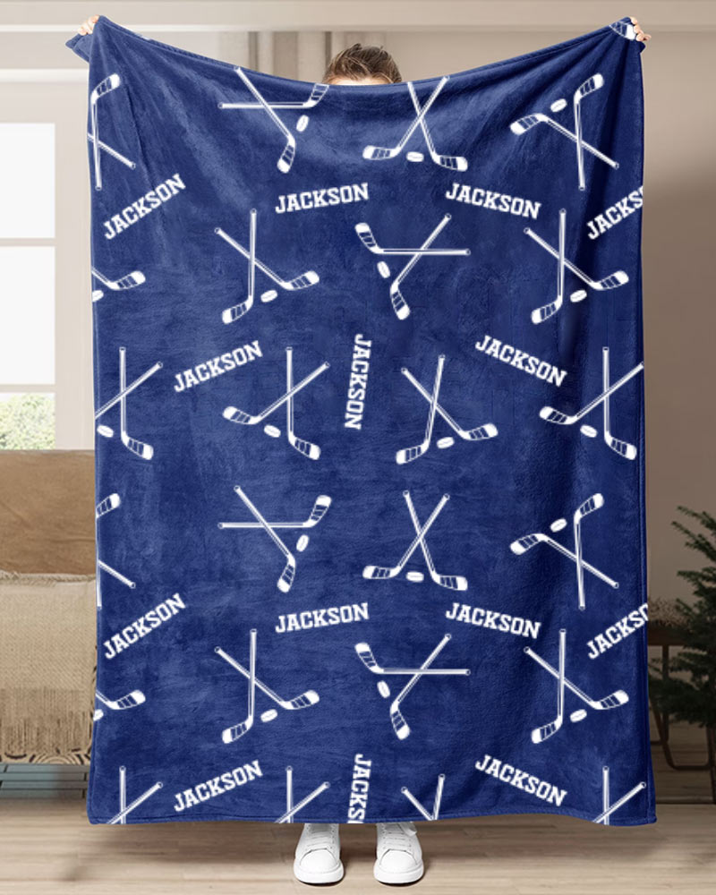Custom Name Hockey Blanket