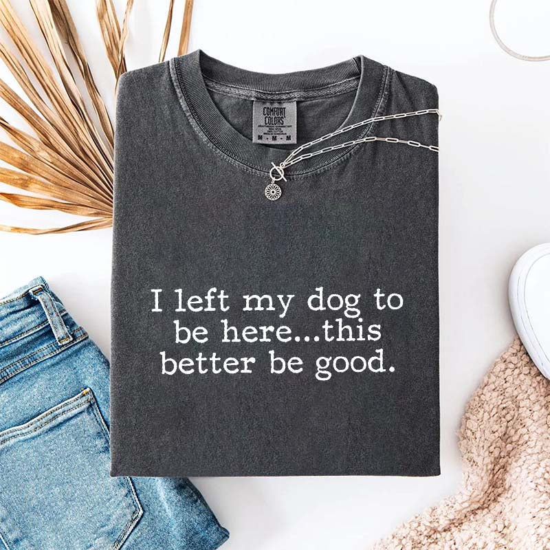 I Left My Dog To Be Here This Better Be Good Minimalist T-Shirt