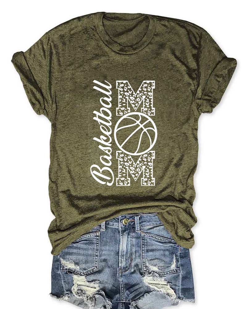 Basketball Mom Printed T-Shirt