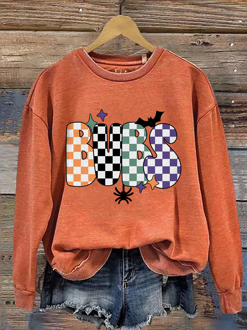 Halloween Bubs Casual Print Sweatshirt