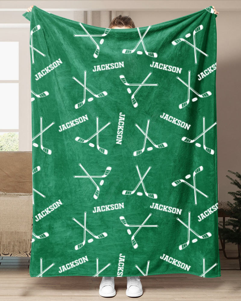 Custom Name Hockey Blanket