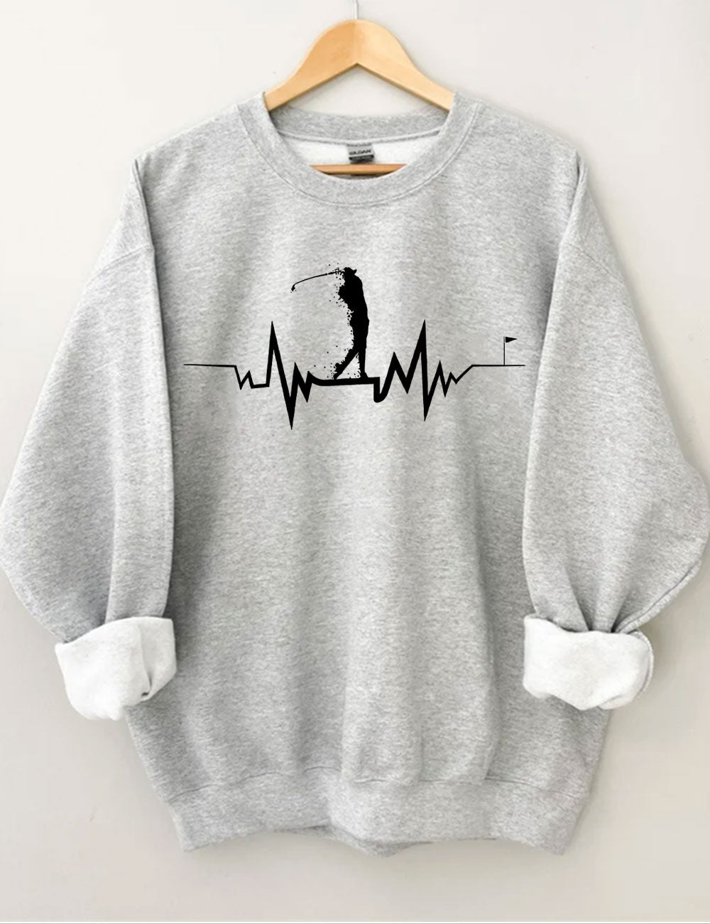 Golfer Heartbeat Golf Sweatshirt