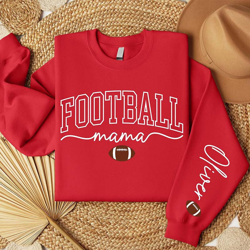 Custom Name Football Season Mama Sweatshirt