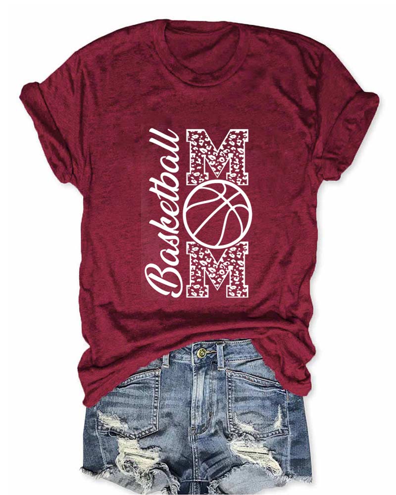 Basketball Mom Printed T-Shirt