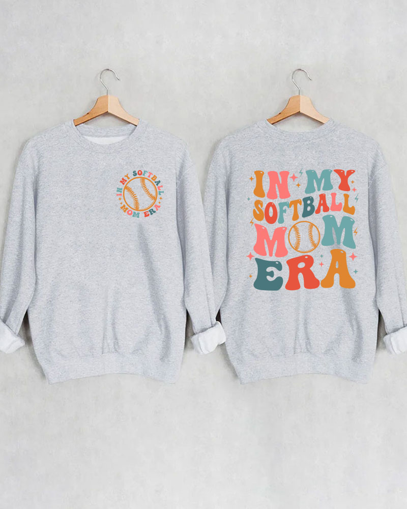 In My Softball Mom Era Printed Crewneck Sweatshirt