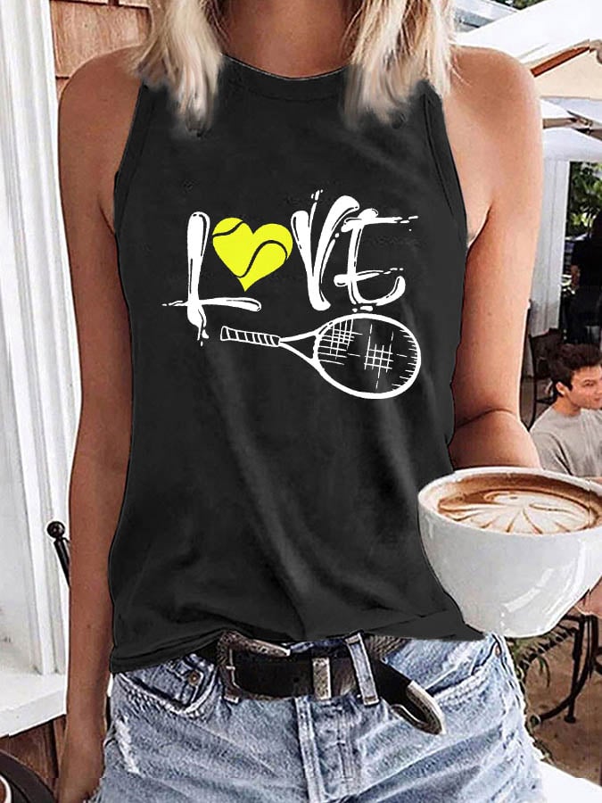 Women's Tennis Lovers Printed Tank Top