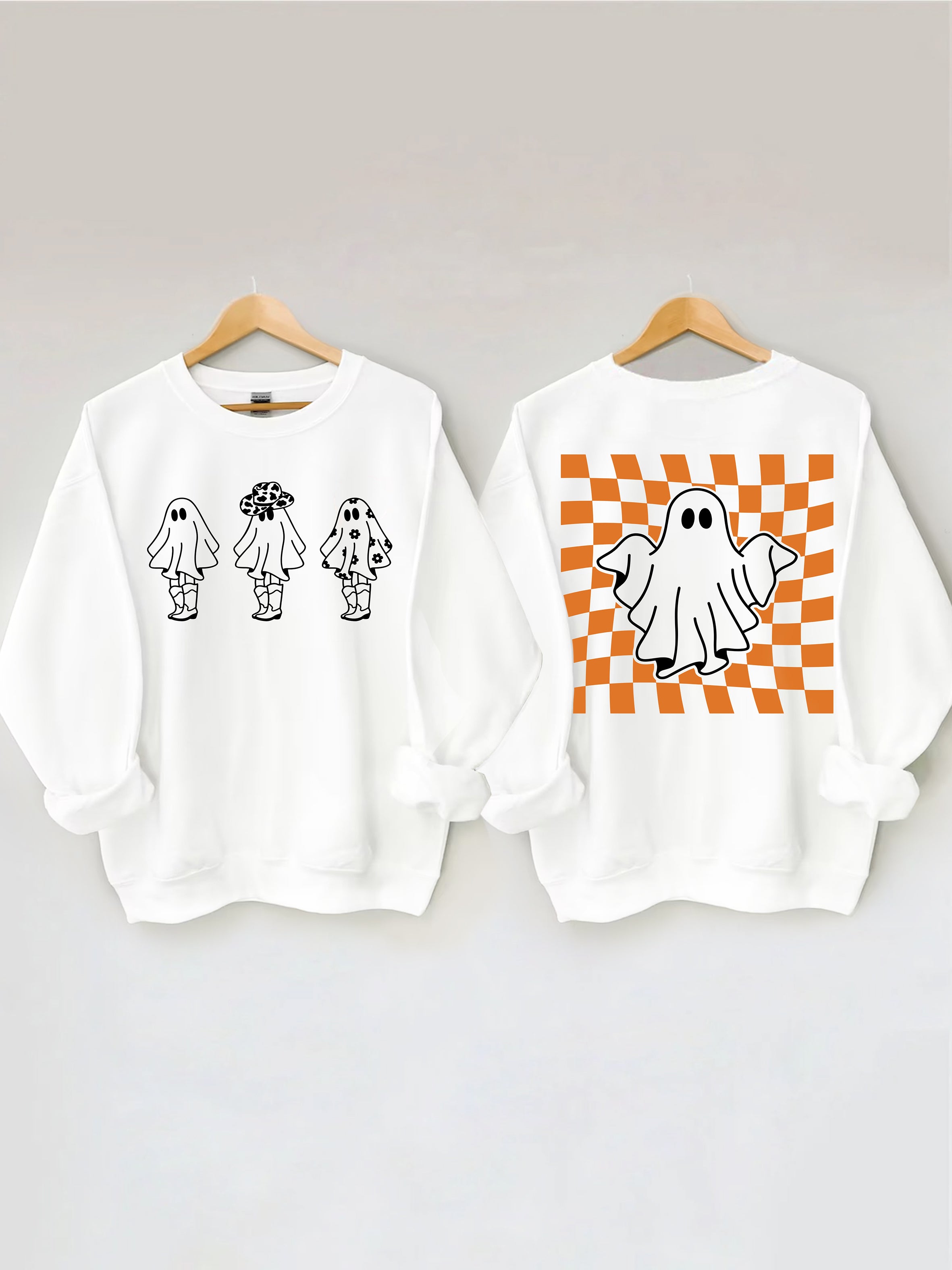 Ghost Outline Spooky Season Sweatshirt
