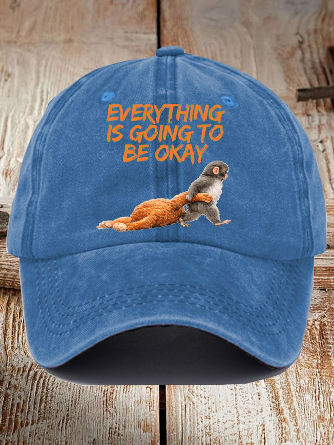 Unisex Baby Monkey Punch Printed Hat