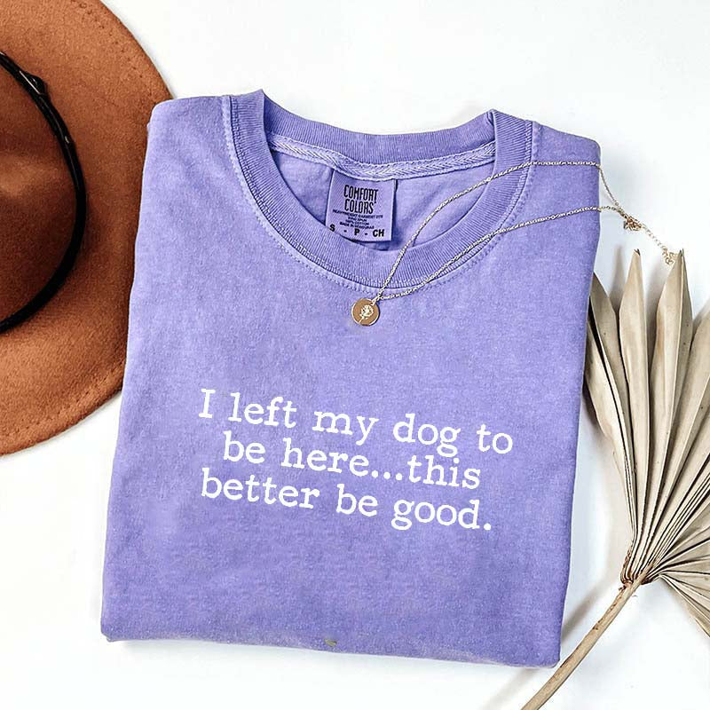 I Left My Dog To Be Here This Better Be Good Minimalist T-Shirt