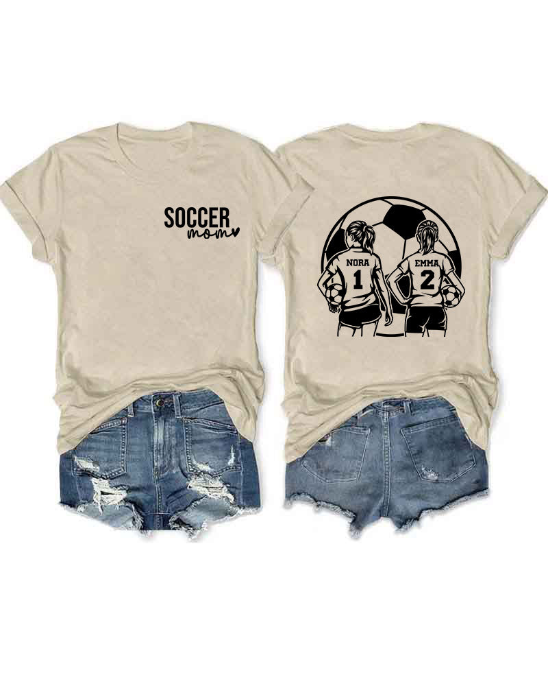 Personalized Soccer Mom 2 Girls T-Shirt
