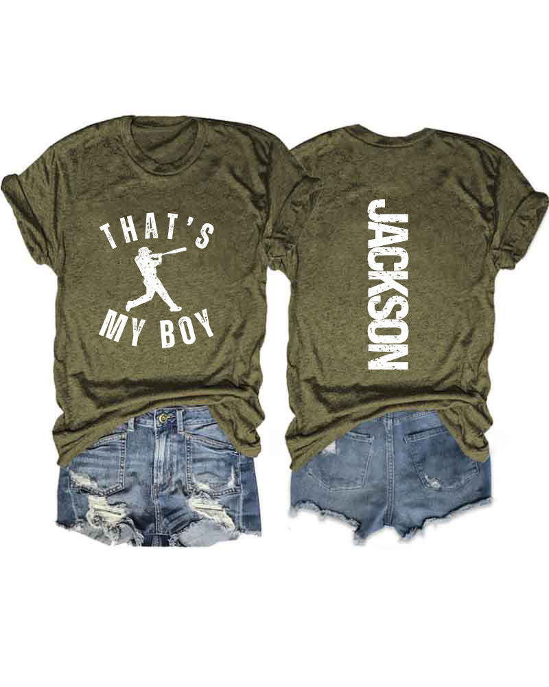 Personalized That's My Boy Baseball T-Shirt