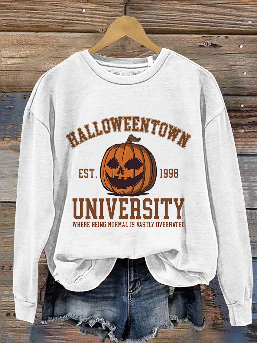 Halloweentown University Town Est 1998 Casual Print Sweatshirt