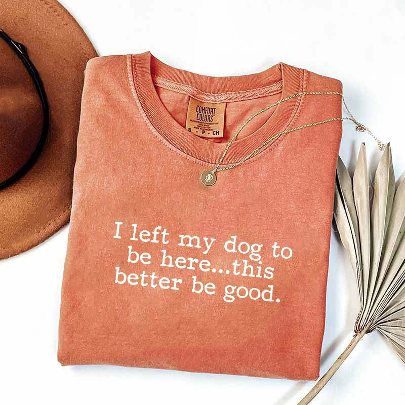 I Left My Dog To Be Here This Better Be Good Minimalist T-Shirt